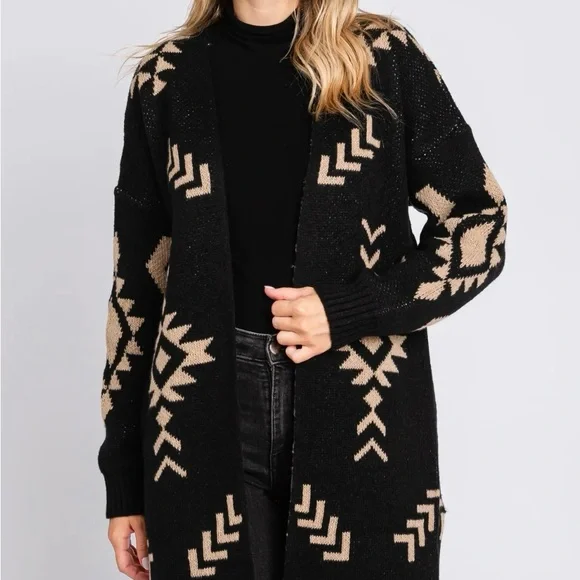 Black and Tan Cardigan - Picture 4 of 6